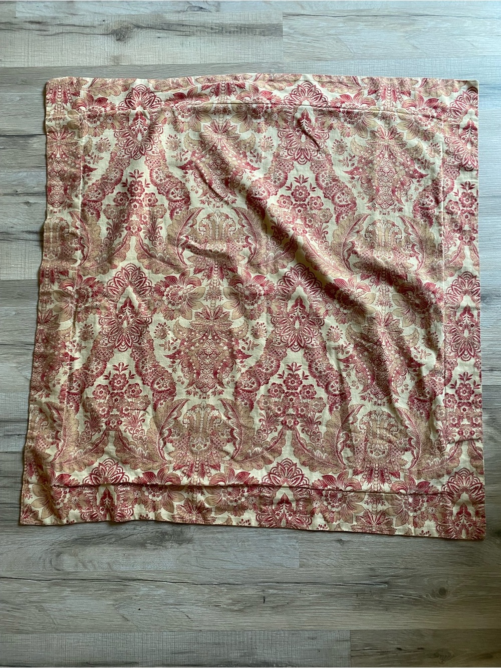 Pottery Barn Pink and Cream Toile Euro Pillow Cover for Bedding 30”